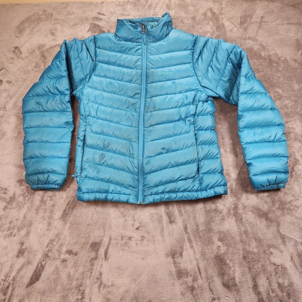 Marmot Jacket Womens Small Blue  Jena Down Puffer 700 Fill Ripstop Gorpcore